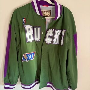 Milwaukee Bucks Jacket Green and Purple